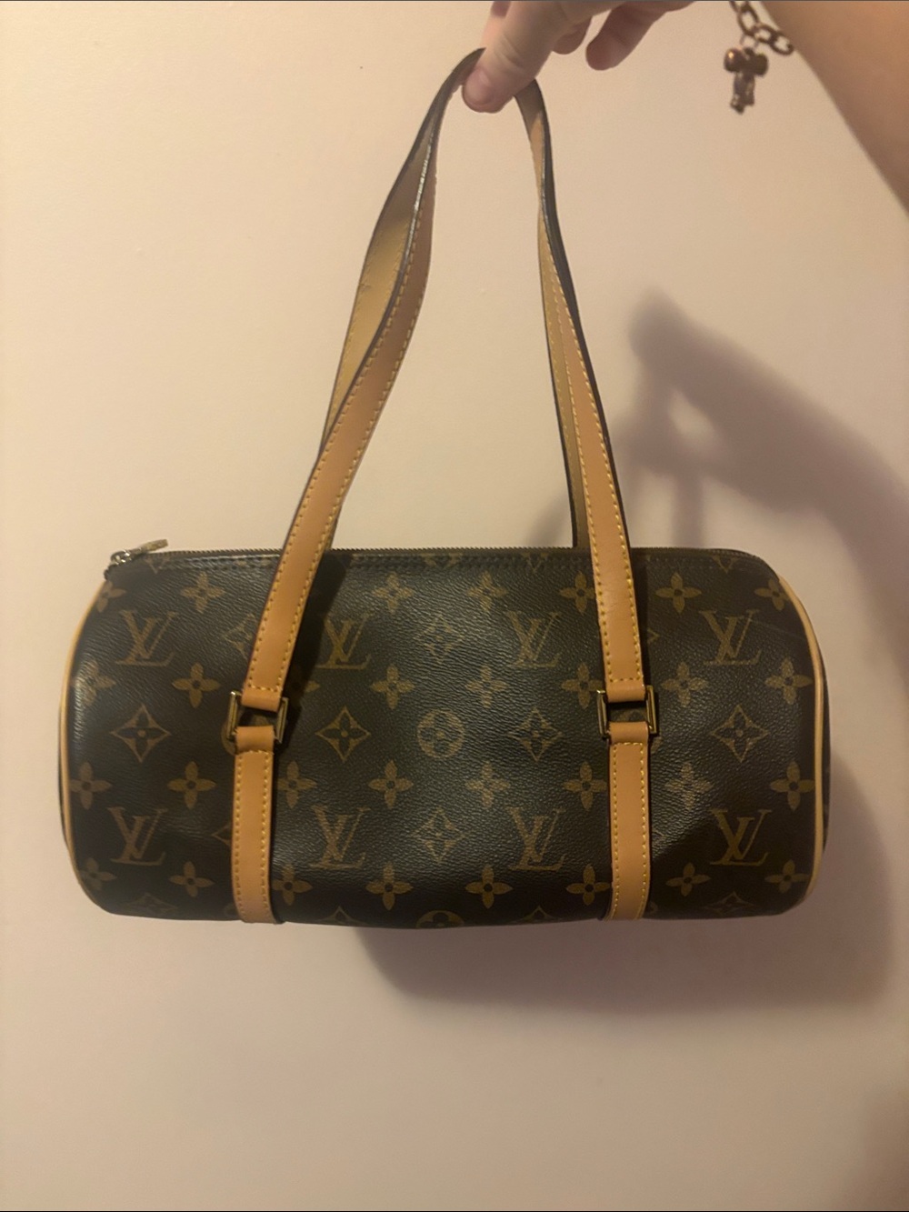 Louis Vuitton Monogram Canvas Papillon Shoulder Bag in Brown and Tan